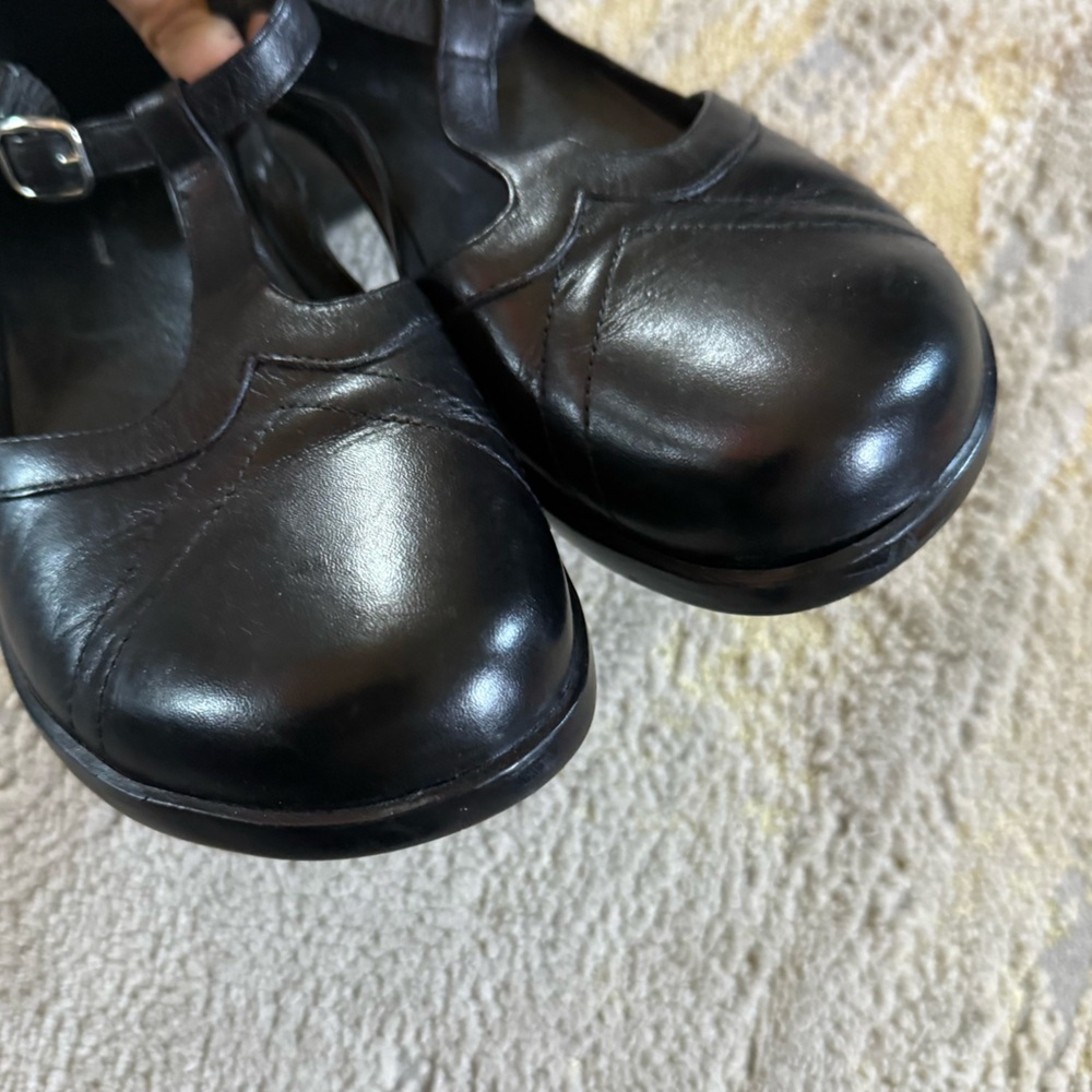 Aravon black Mary Jane Comfort Leather Heels comfort shoes t strap preppy 8.5 - Picture 10 of 12